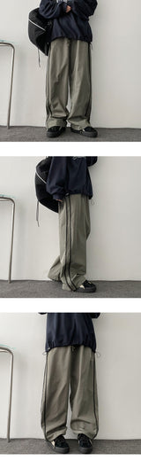 [Jogger, Wide 2] Drit Pony Line String Training Wide Pants
