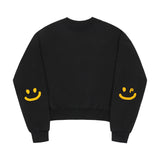 エルボードローイングスマイルクロップドスウェットシャツ / ELBOW Drawing Smile Cropped Sweatshirt