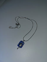 Melted star square marble necklace