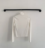 ショートブラッシュドスパンウォーマーネックポーラーTシャツ