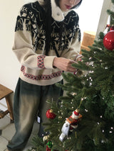 Aira Nordic pattern round knit