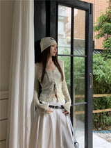 Oatmeal Long Sleeve Strap Top (with Inner)