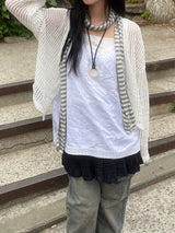 レイヤードリネンキャミソール / Layered linen sleeveless