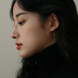 14K GOLD 27MM PIPE RING EARRING (6680545198198)