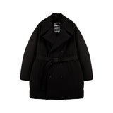 [UNISEX] Reversible Faux Fur and Double-Breasted Padded Coat (Black) (6656422445174)