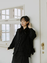 リネンベストシャツ / linen vest shirts black