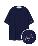 シグネイチャーバックレタリングフレンチショートスリーブTシャツT65/Signature Back Lettering French Short Sleeve T65 Navy