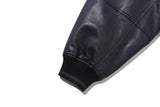 ビーガンレザーバーシティジャケット/VEGAN LEATHER VARSITY JACKET_NAVY
