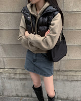 ハイクロップ中綿ベスト