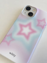 ブラッシュスターフォンケース / witty blush star phone case (pink+skyblue)