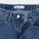 ワイドフィットスリットミディアムブルーデニムパンツ/WIDE FIT SLIT MEDIUM BLUE DENIM PANTS [16634]