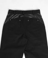 レザーポイントストリングパンツ / LEATHER POINT STRING PANTS #BLACK