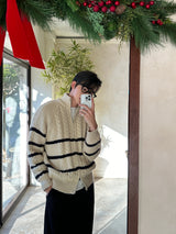 LMN High Twisted Doughnut Patterned Zip-Up Half Turtleneck Knitwear (4 colors)
