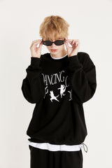 ダンシングキャッツスウェットシャツ / 25P DANCING CATS SWEAT SHIRTS_BLACK