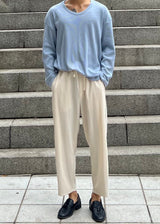 Waffle U-Neck Long Sleeve 4COLOR