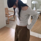 Nije ウールワンオフショルダークロップ長袖ニット