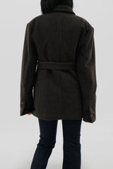 ダブルベルトウールジャケット / Double belt wool jacket (2color)