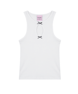 リボンスリーブレストップ / RIBBON SLEEVELESS TOP_WHITE