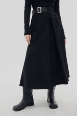サイドベルトロングスカート / Side belt long skirt (2color)