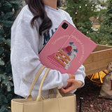 アイパッドレザーレットケース_ストロベリーホイップクリームケーキ / iPad Leatherette Case_Strawberry Whipped Cream Cake