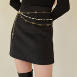モダンダーツミニスカート / MODERN DART MINI SKIRT (CHARCOAL BLACK)