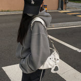 [BELLIDE MADE] Vintage Pigment Crop Hoodie