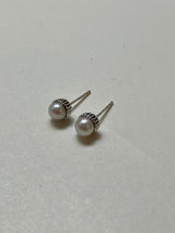 [92.5silver] ブラックラインパールピアス