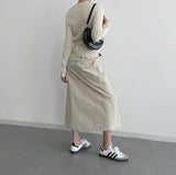 Bye pocket nylon skirt [2 colors]