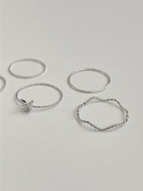 [5 set] Cree Butterfly layered ring set