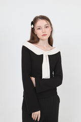 ツイードパールフラワーファーヘアピン / tweed pearl flower fur hair pin black