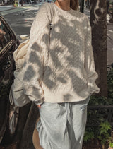 (UNISEX) リターンケーブルクラシックニット