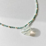 ベイビーブルー＆クリアハートネックレス/BABY BLUE&CLAER HEART NECKLACE