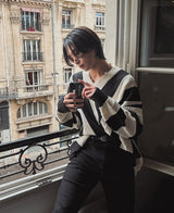 ボイトVネック配色ニット