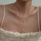 ゴールドパールドロップネックレス/gold pearl drop necklace (material 14K gold)