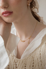 ヒュッゲライフスリムチェーンネックレス/Hygge life slim chain necklace (gold)