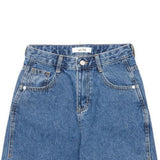 ワイドフィットスリットミディアムブルーデニムパンツ/WIDE FIT SLIT MEDIUM BLUE DENIM PANTS [16634]