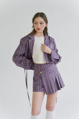 プリーツラップスカート / PLEATS WRAP SK (PURPLE)