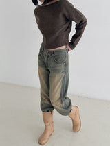 ソフトリップラインニット / Soft lip line knit (5color)