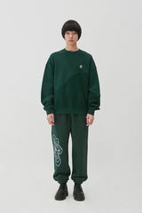 Reverse Bear Patch Crewneck_Green (6684839510134)
