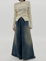 ビンテージデニムマクシスカート / Vintage Denim Maxi Skirt (Banding)