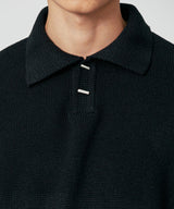 スティックボタンルーズフィットニット / stick button loose fit knit black