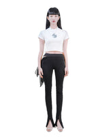 BLACK FLARED LEGGINGS (6624136593526)