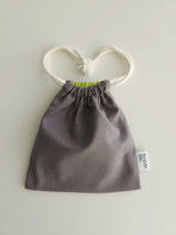 Two tone string pouch - dim gray M