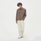 TWO POCKET HIDDEN BUTTONS SHIRTS_BROWN (6612826062966)