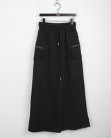 Minto zipper pocket cargo training back-open banding long skirt