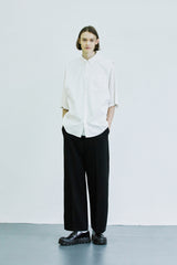 スクープスリーブレスナイロンシャツ＆Tシャツセット/scoop sleeveless nylon shirt & modal tshirt set white