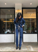 ルーズフィットバックレーベルポイントダークデニムジャケット/LOOSE FIT BACK LABEL POINT DARK DENIM JACKET [17707]