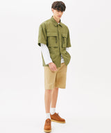 TWO POCKET STRING HALF SHIRTS (BLACK) (6585203851382)