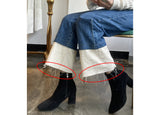 セミワイドフィットデニムパンツ/SEMI WIDE FIT BLUE + WHITE DENIM PANTS [17724]