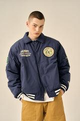 OVER PATCH PADDED BLOUSON - BLUE